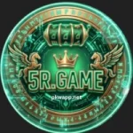 5R Game mobile app interface with number prediction, card games, and slot games.