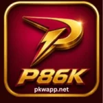 P86K Game mobile gaming app dashboard with multiple game options.