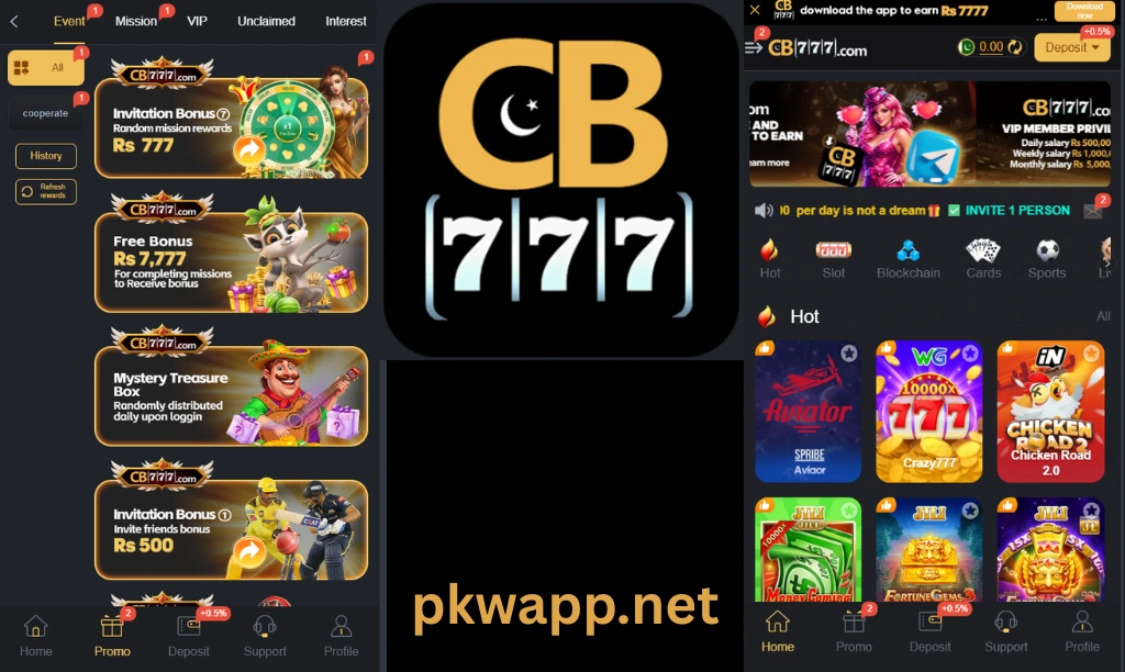 CB 777 Game mobile app interface